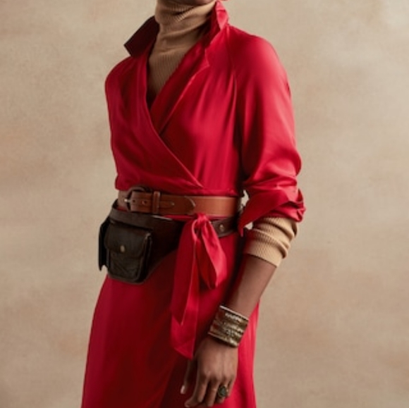 Banana Republic Dresses & Skirts - Gorgeous Fiery Red Blazer Wrap Dress